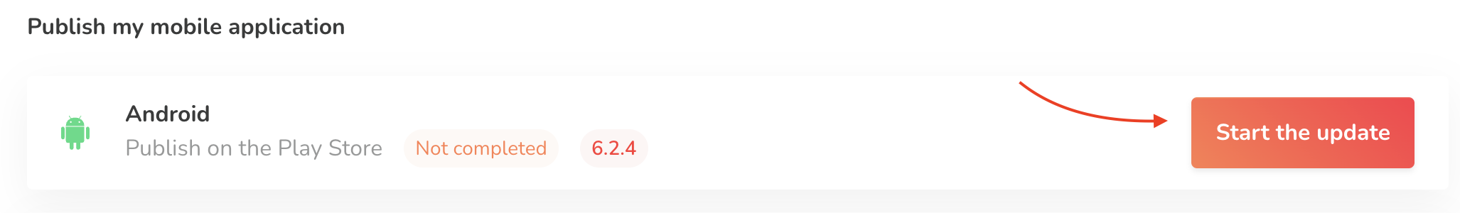 Screenshot Update starten